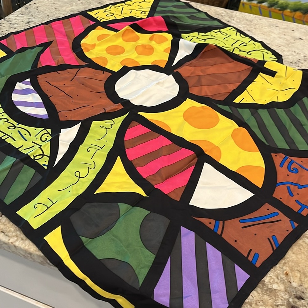 Romero Britto silk scarf